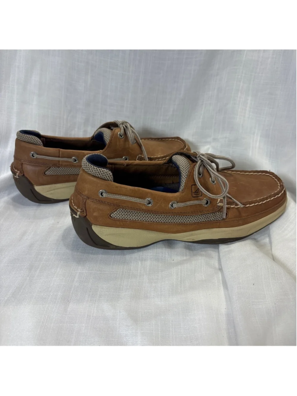 Sperry Lanyard CB Boat Shoe Tan Leather sz 8.5